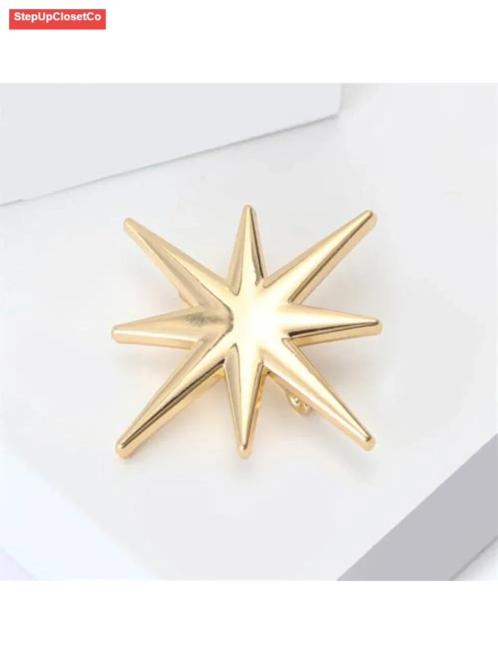 Minimalist Starburst Brooch Pin Fashion Alloy Metal Lapel Hat Bag Suit Accessory